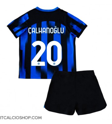 Inter Milan Hakan Calhanoglu #20 Prima Maglia Bambino 2023-24 Manica Corta (+ Pantaloni corti)